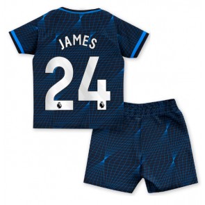 Chelsea Reece James #24 Replica Away Stadium Kit for Kids 2023-24 Short Sleeve (+ pants)